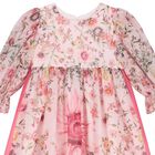 Girls Pink Floral Chiffon Dress, 1, hi-res