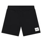 Younger Boys Black Logo Shorts, 2, hi-res