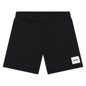 Younger Boys Black Logo Shorts