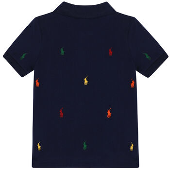 Boys Navy Logo Polo Shirt