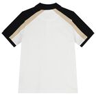 Boys White Logo Polo Shirt, 3, hi-res