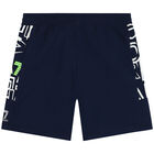 Boys Navy Blue Logo Shorts, 1, hi-res