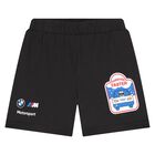Younger Boys White & Black Logo Short Set, 1, hi-res