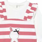 Girls Pink & White Cotton Babygrows (2 Pack), 1, hi-res