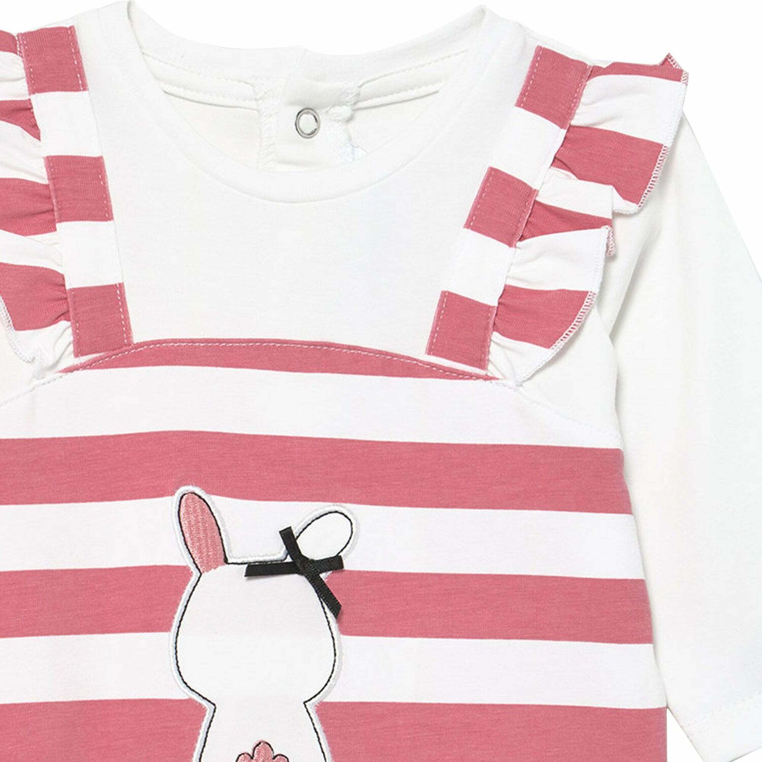 Girls Pink & White Cotton Babygrows (2 Pack), 1, hi-res image number null