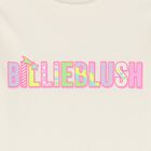 توب بنات بأكمام بالشعار باللون العاجى, 2, hi-res