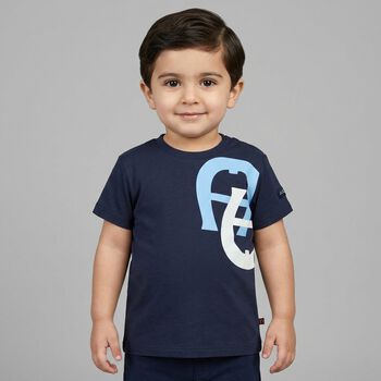 Younger Boys Navy Blue Logo T-Shirt