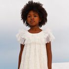 Girls Ivory Tulle Sequin Dress, 1, hi-res