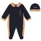 White & Beige Geo Map Babygrow Set, 2, hi-res