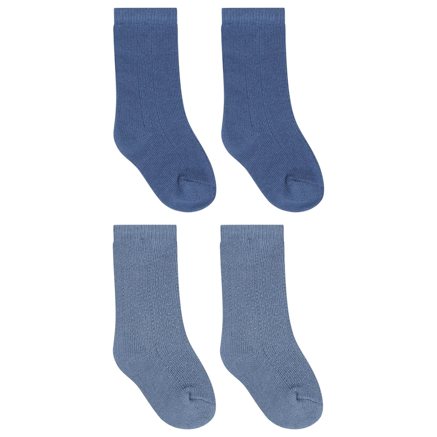 Baby Boys Blue Knitted Socks, 1, hi-res