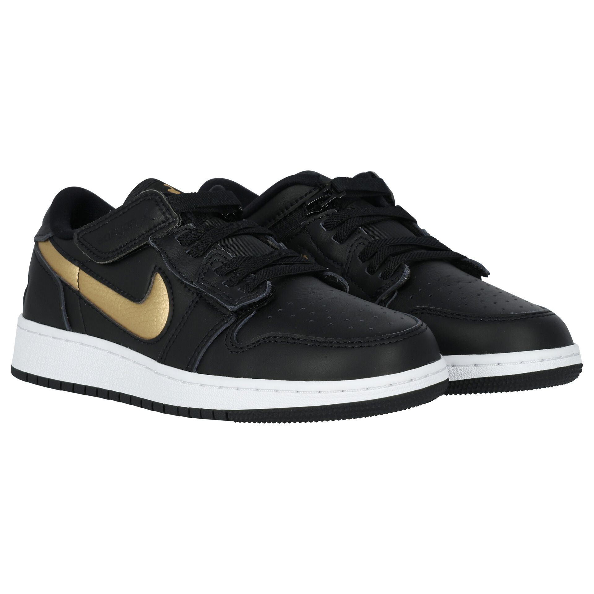 Nike Kids Black Gold Air Jordan 1 Low Flyease Trainers Junior Couture UAE