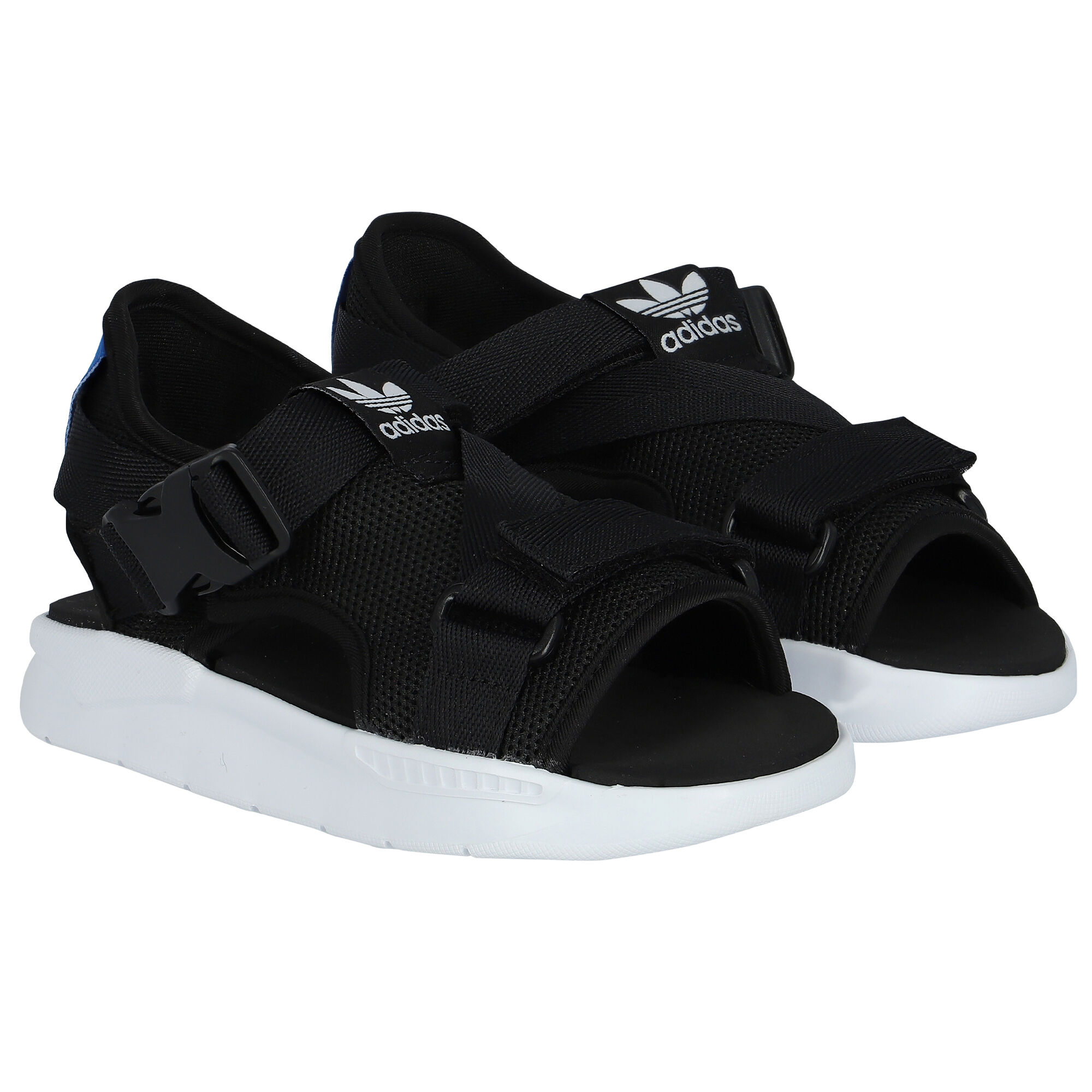 Black and shop white sandals