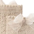 Younger Girls Beige Knitted Bow Socks, 2, hi-res