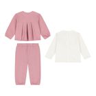 Baby Girls Pink & Ivory Bunny Tracksuit Set ( 3 Piece ), 1, hi-res
