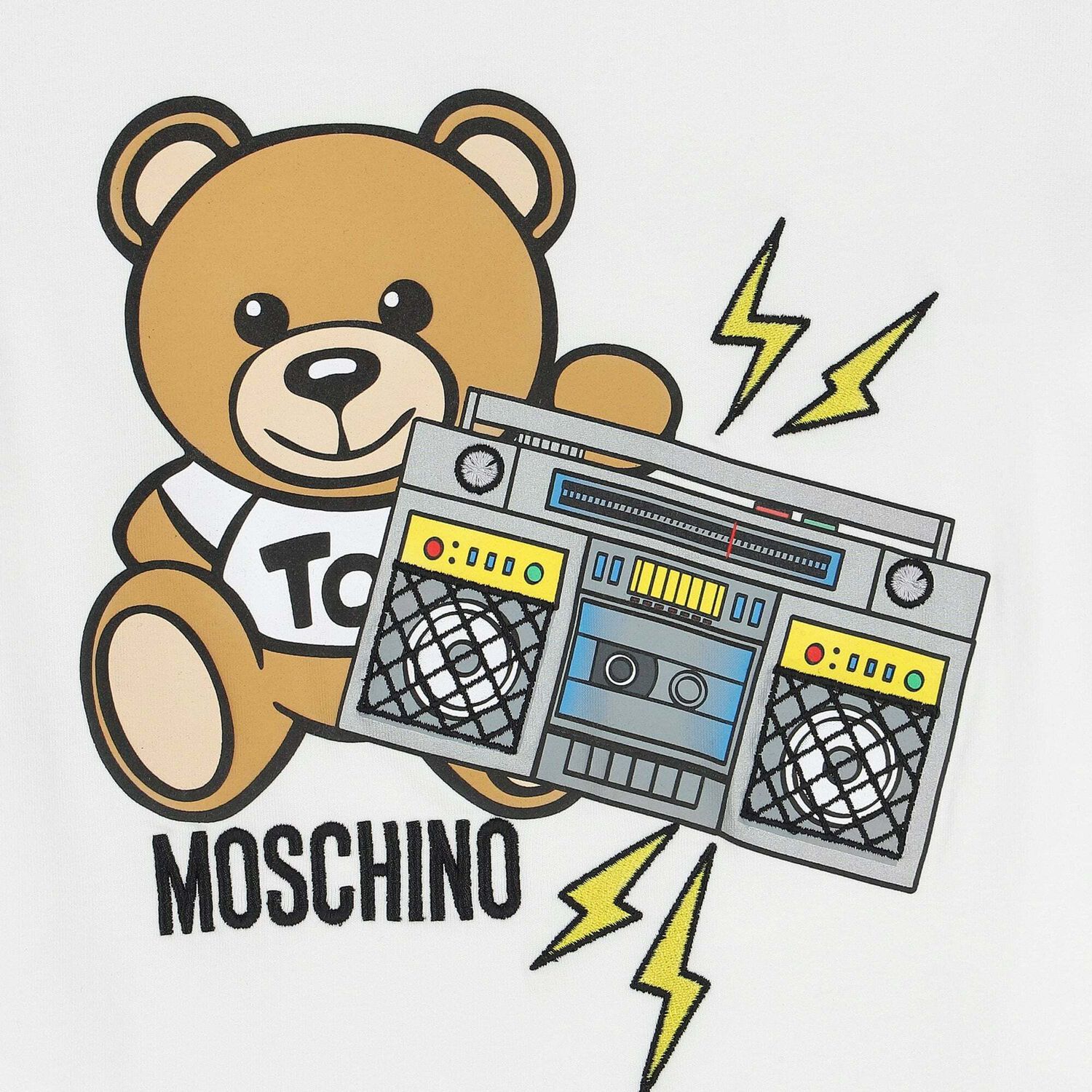 White Teddy Logo T-Shirt, 1, hi-res