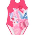 Girls Pink Flamingos Swimsuit, 2, hi-res
