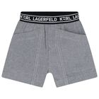 Boys Blue Logo Shorts Set, 1, hi-res