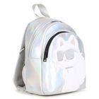 Girls Silver Iridescent Choupette Backpack ( 27cm ), 1, hi-res