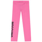 Girls Pink Logo Leggings, 3, hi-res