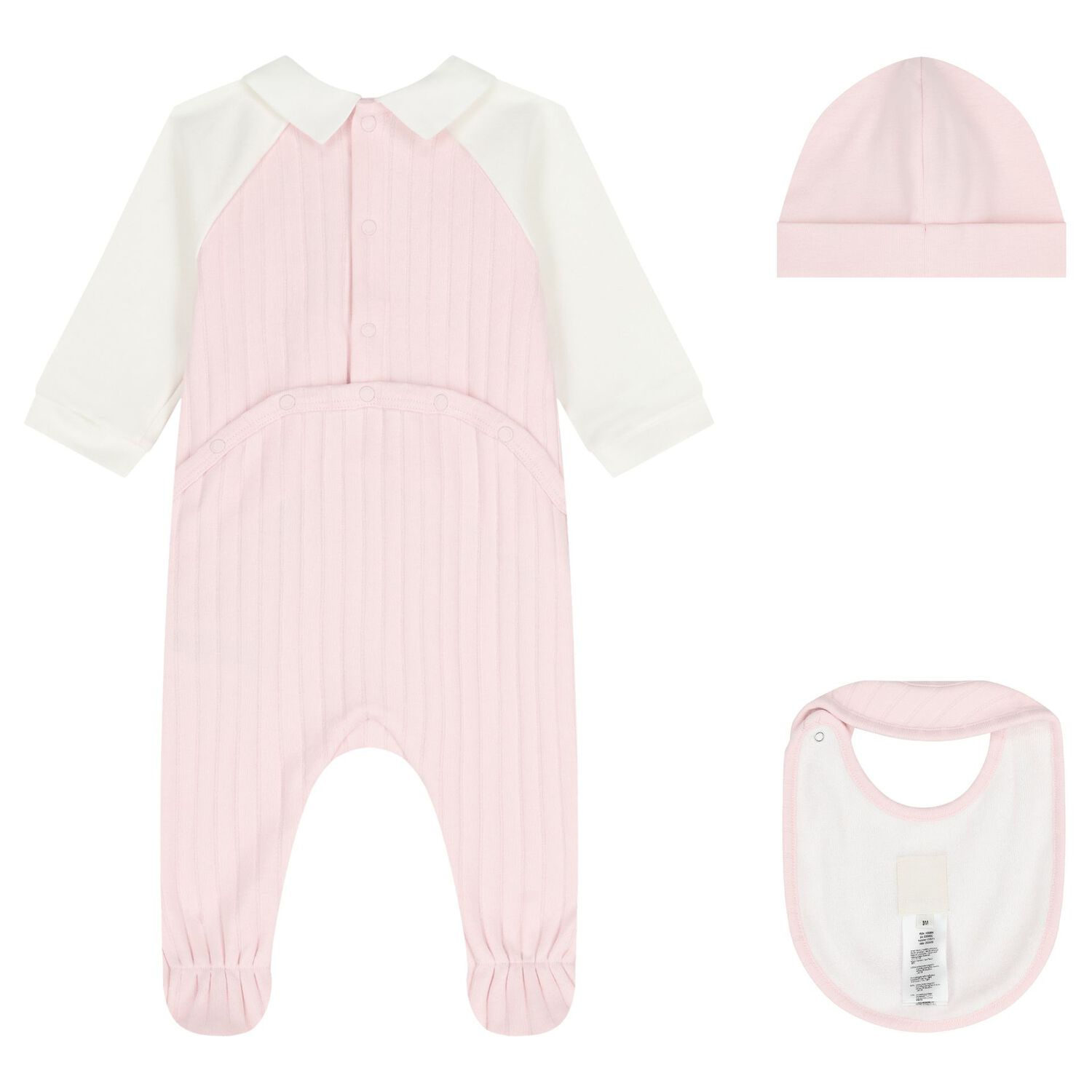 Baby Girls Pink & White Logo Babygrow Gift Set, 1, hi-res