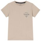 Boys Beige Logo T-Shirt, 2, hi-res