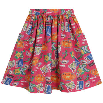 Girls Pink Logo Skirt