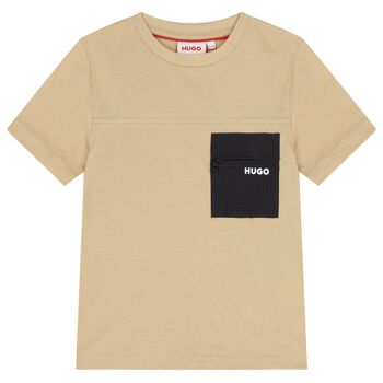 Boys Beige Logo T-Shirt