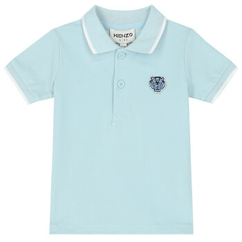 Younger Boys Blue Logo Polo Shirt