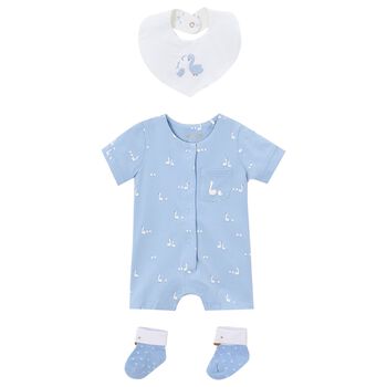 Baby Boys Blue Swan Romper Set