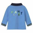 تيشيرت بولو بالشعار باللون الازرق للاولاد, 2, hi-res