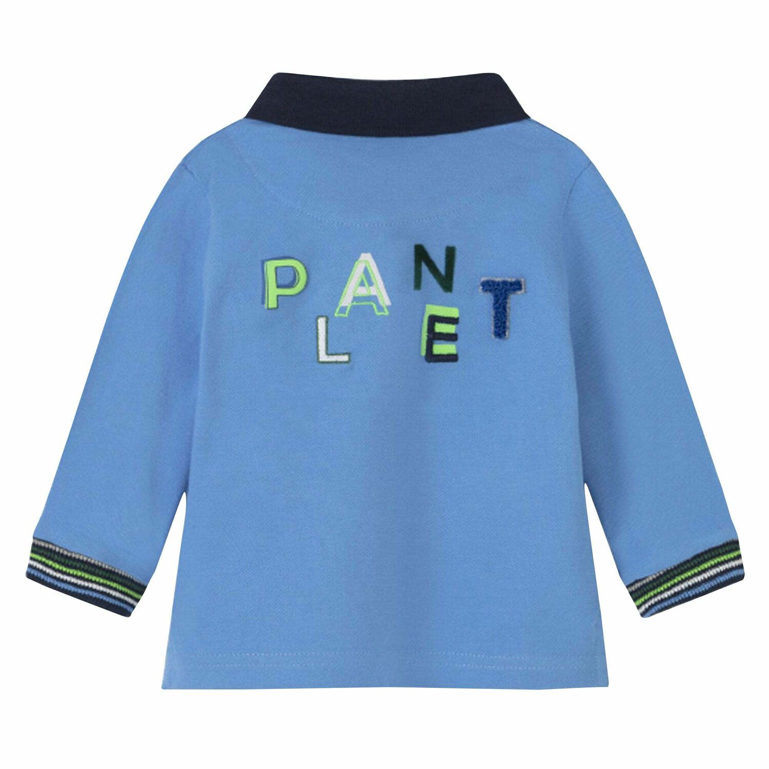 تيشيرت بولو بالشعار باللون الازرق للاولاد, 2, hi-res image number null