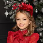 ربطة رأس بنات ريش  باللون الأحمر , 1, hi-res