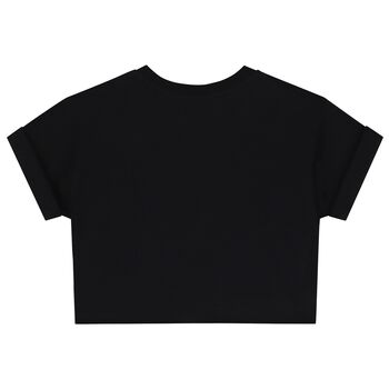 Girls Black Teddy Bear T-Shirt