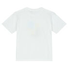 تيشيرت أولاد بالشعار باللون الأبيض, 1, hi-res