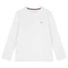 Boys White & Navy Blue Cotton Logo Long Sleeve Top( 2-Pack ), 1, hi-res