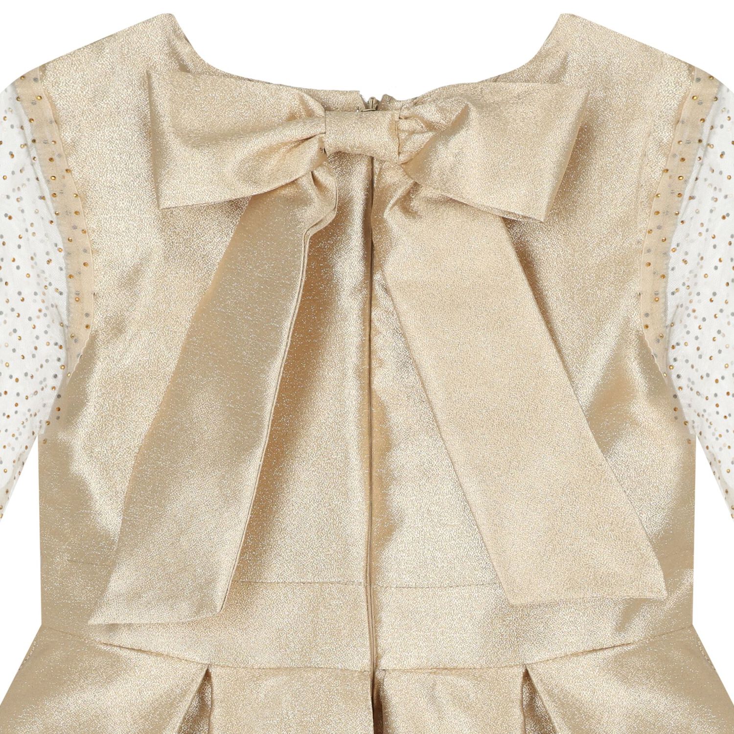 Girls Gold Rhinestone Dress, 1, hi-res