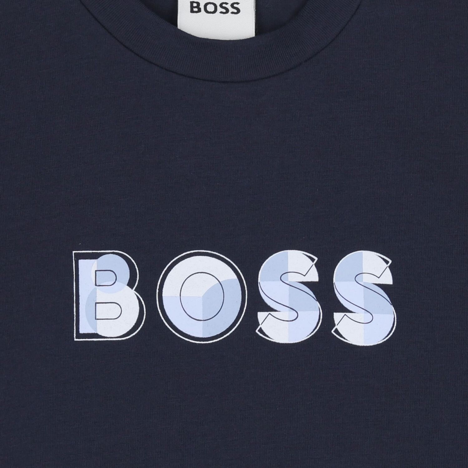 Baby Boys Navy Blue Logo Long Sleeve Top, 3, hi-res