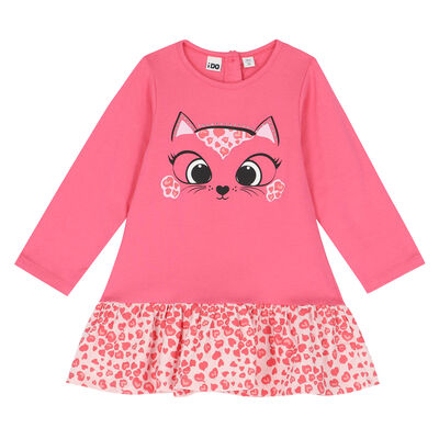 Girls Pink Cat Dress