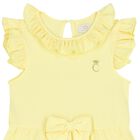 Girls Yellow Tiered Frill Dress, 2, hi-res
