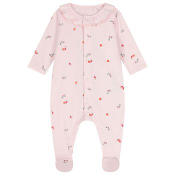 Baby Girls Pink Strawberry Babygrow