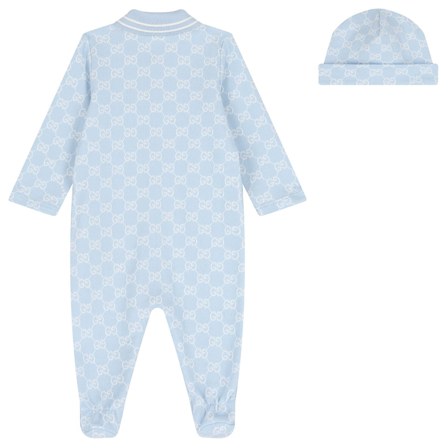 Baby Boys Blue GG Logo Babygrow Gift Set, 1, hi-res