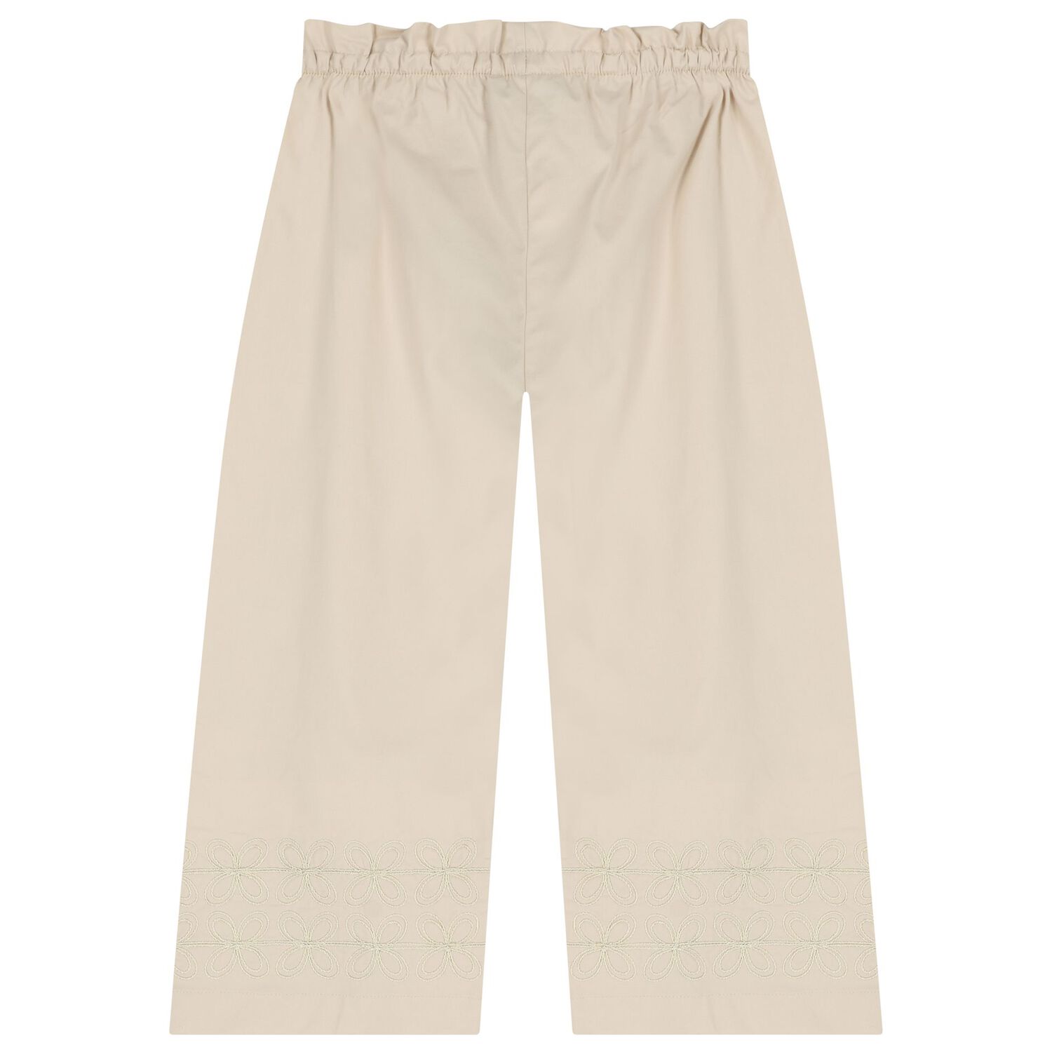Girls Beige Logo Trousers, 1, hi-res