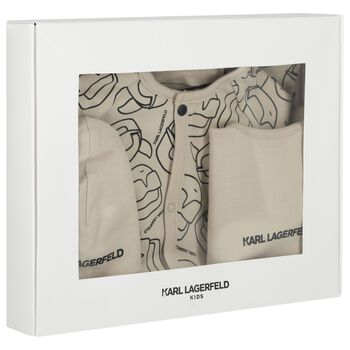 Baby Boys Beige Ikonik Karl Babygrow Gift Set