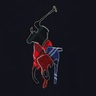 توب أولاد بأكمام بالشعار باللون الكحلى, 1, hi-res