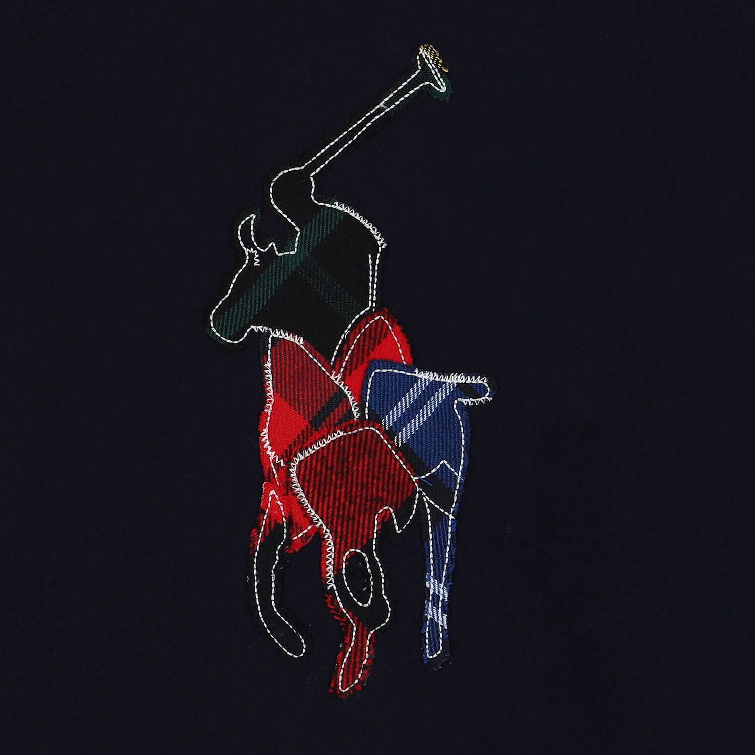 توب أولاد بأكمام بالشعار باللون الكحلى, 1, hi-res image number null