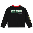 سويت شيرت بنات بطبعة حيوانات الغابة باللون الأسود, 1, hi-res