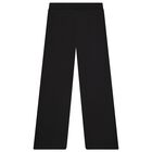 Girls Black Embellished Logo Trousers, 1, hi-res