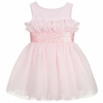Girls Pink Embellished Dress