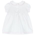 Baby Girls White and Pink Smocked Dress, 1, hi-res