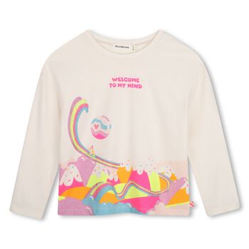 Girls Ivory Fantasy Landscape Long Sleeve Top